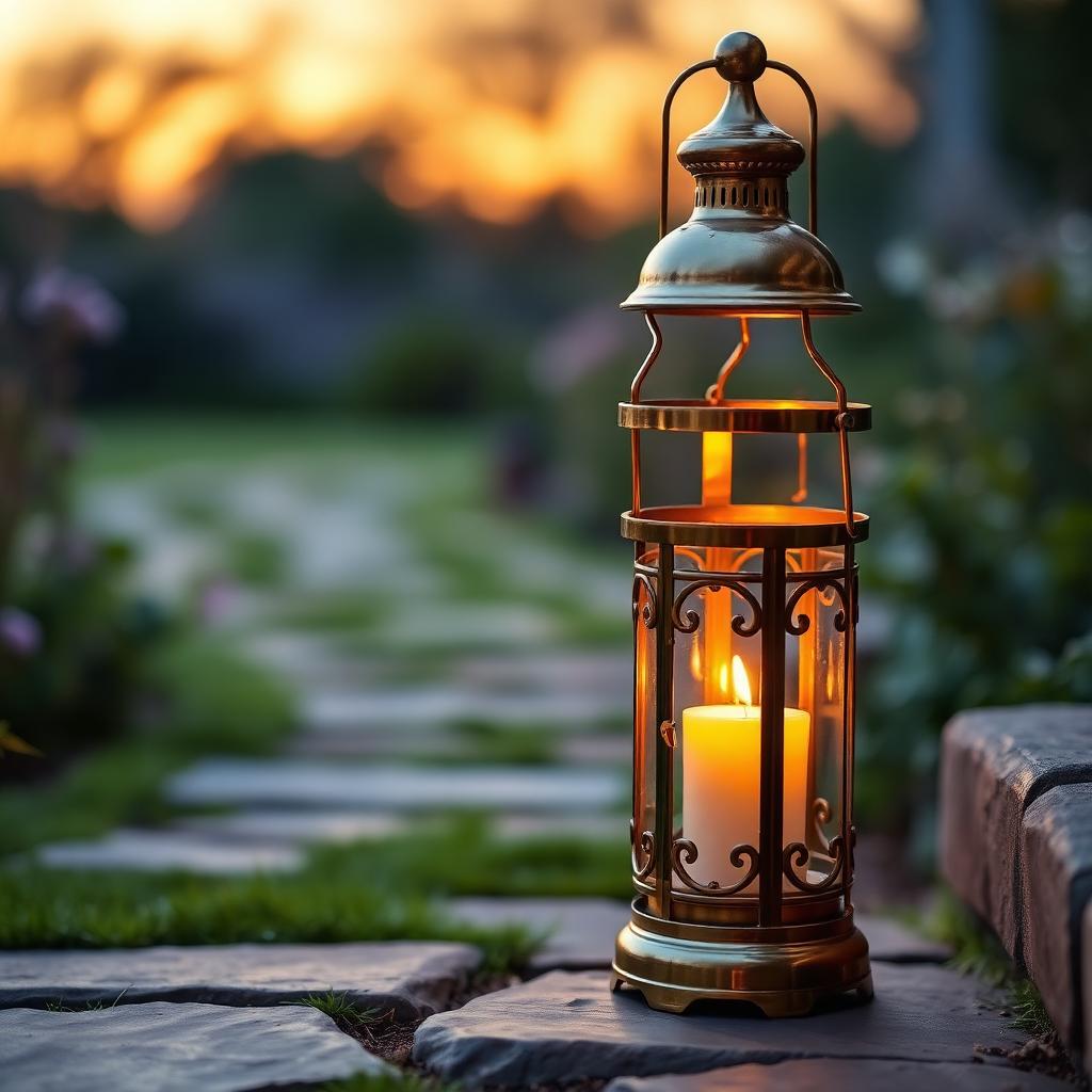 Antique Brass Garden Lantern